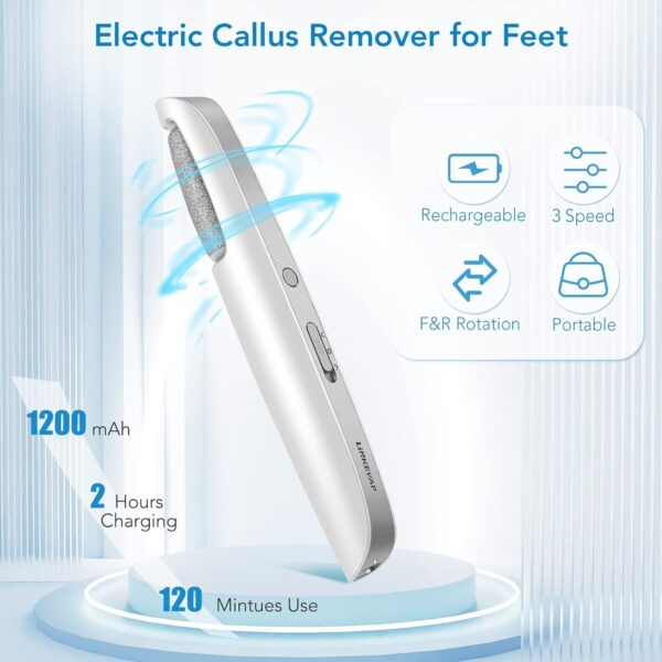 Electric Callus Remover for Feet, Professional Pedicure Kit Foot Scrubber - Image 3