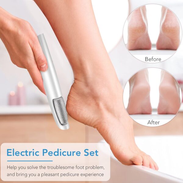 Electric Callus Remover for Feet, Professional Pedicure Kit Foot Scrubber - Image 2
