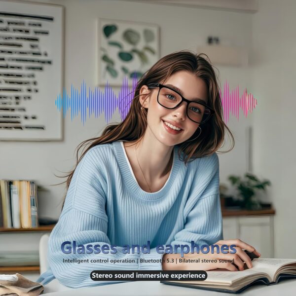 Smart Glasses for Women Bluetooth Glasses with Speaker Anti-Blue Light Clear Call Open Ear Audio Driving, Web conferencing, podcasting, Listening to Music - Image 4